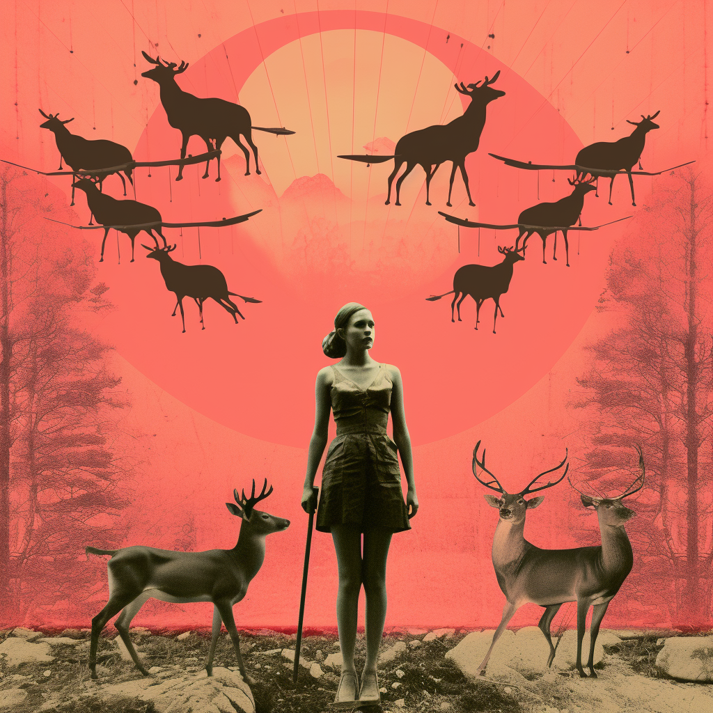 nikocutugno_Minimalist_retro_art_collage_surrealism_Artemis_god_433d30f4-63d6-49d5-a799-abbc66ed3a83