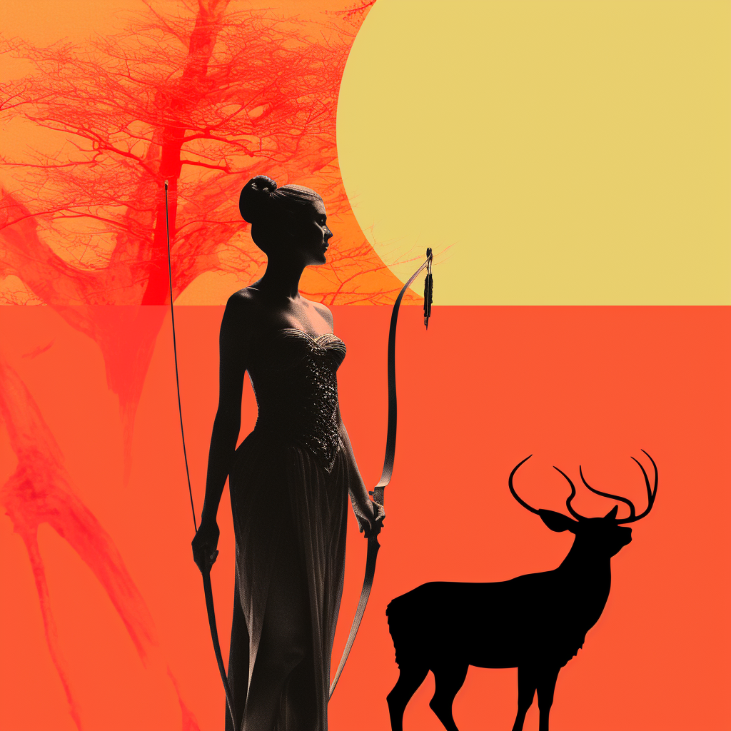 nikocutugno_Minimalist_retro_art_collage_surrealism_Artemis_god_ef27d8e6-255b-42b1-8f54-dae68797d877